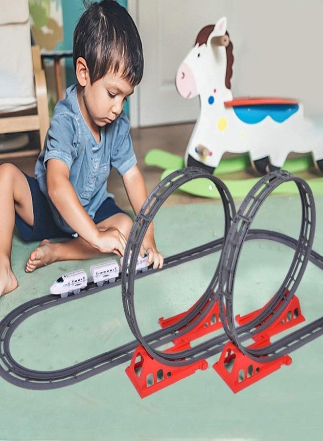 EXOMOON Toys Train Set for Kids, Batteries Operated Toy Train Set with Light and Sound, Railway Track Toys for Boys - Image 3